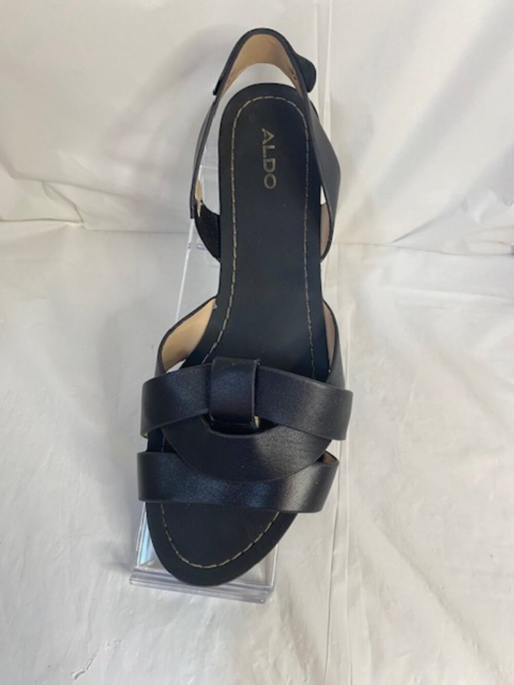 ALDOS DWYLIA BLACK LEATHER SADALS - Picture 7 of 7